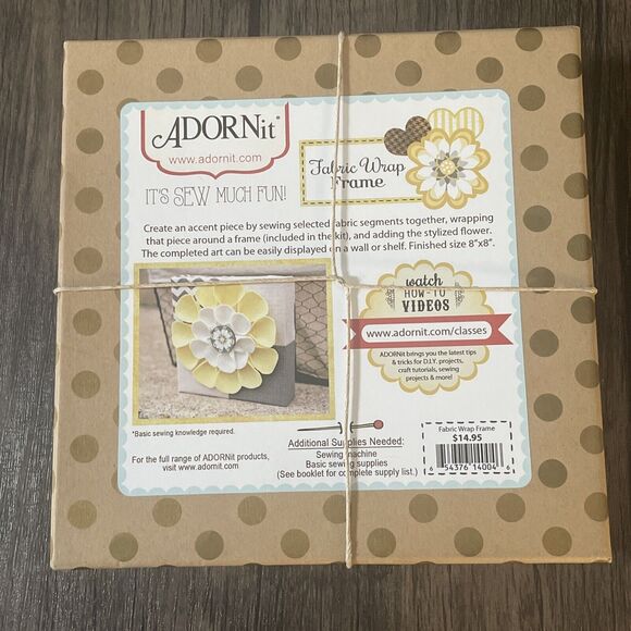 ADORNit Fabric Wrap Frame Kit - Cut & Sew Fabric Art Project - Finished size 8" - Picture 6 of 10